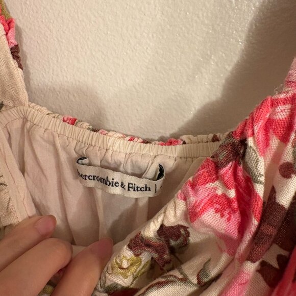 Abercrombie & Fitch Puff Strap Babydoll Mini Dress – Small (Pink Floral) - Picture 3 of 3